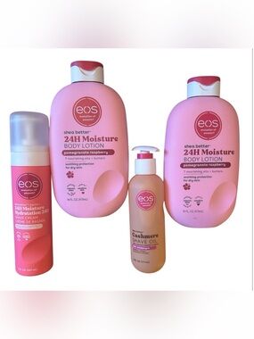 EOS BUNDLE 2 Pomegranate Raspberry Lotion Shave Cream & Pink Champagne Shave Oil